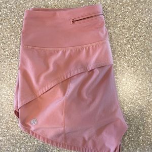 Peachy/Flesh colored Lululemon speed up shorts